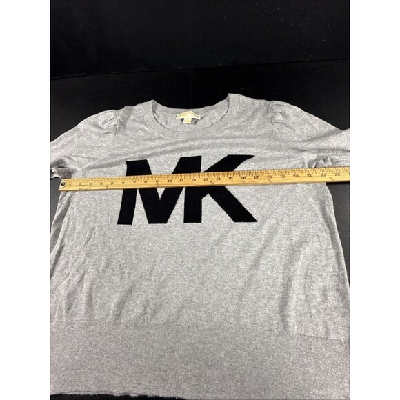 Michael Kors Women's Gray And Black MK Logo Sweater Top Size XL - Picture 5 of 9